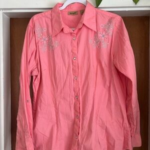 Wrangler Pink Blouse with Silver Embroidery